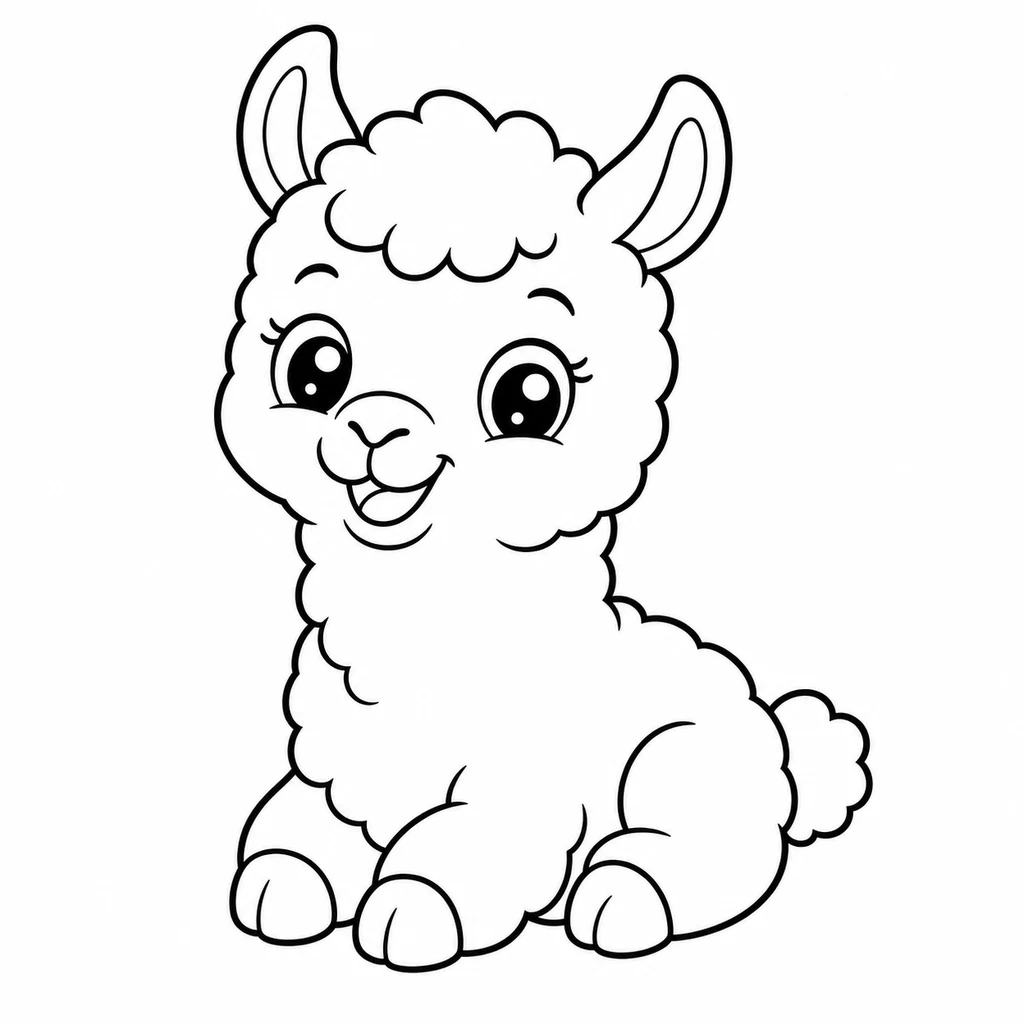 Coloriage : Lama assis