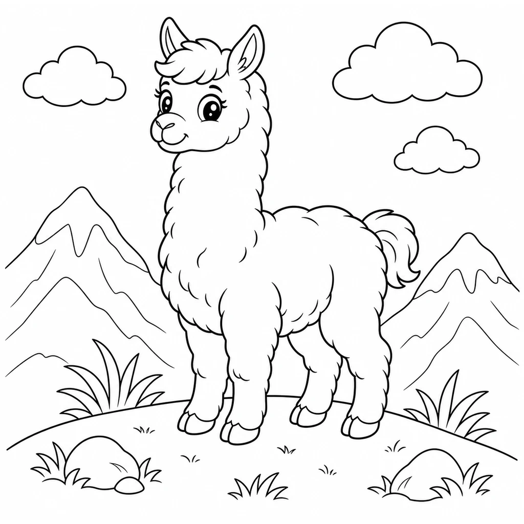 Lama 8 zum Ausmalen