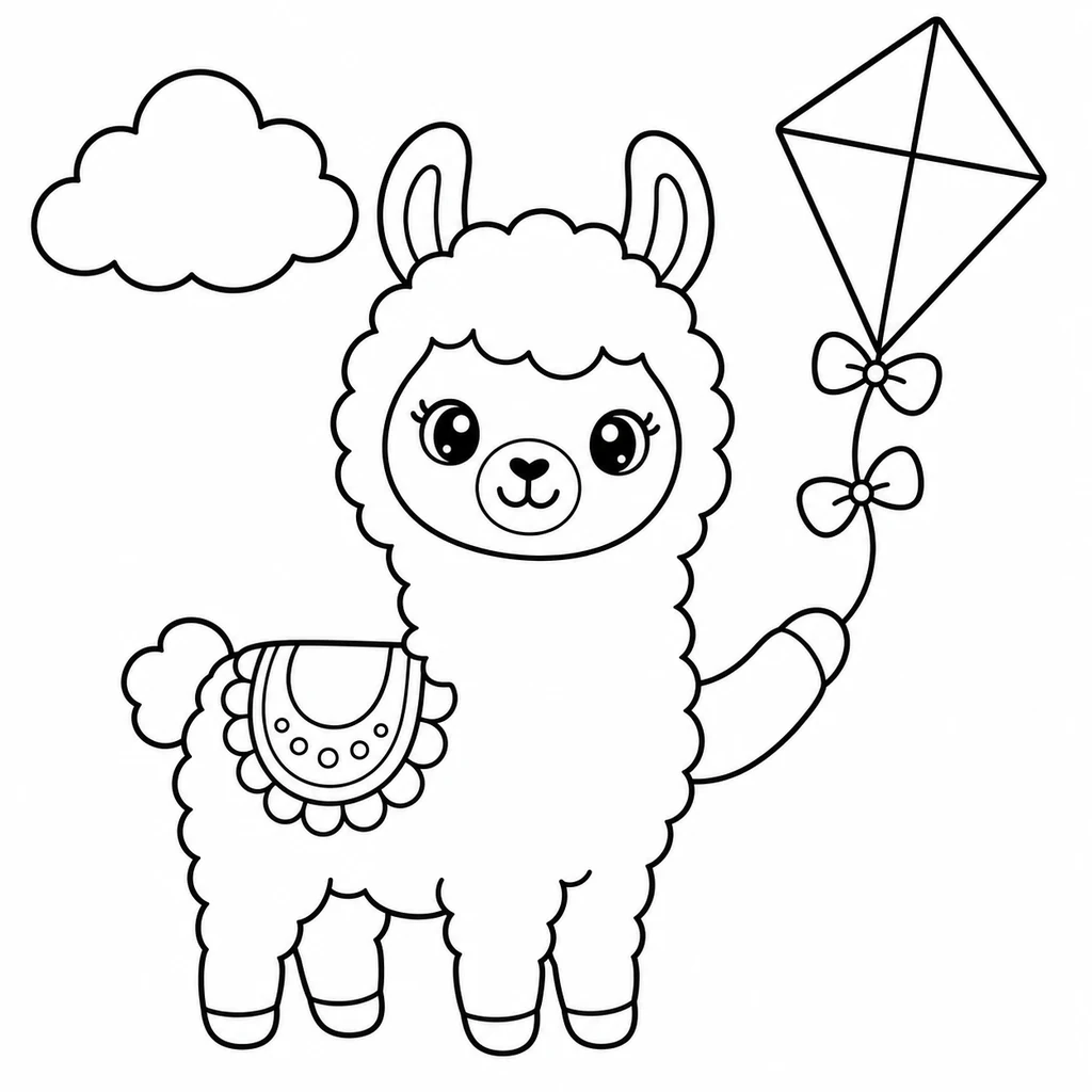 Lama 14 zum Ausmalen
