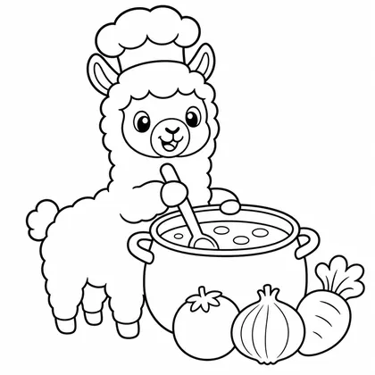 Dibujo de llama cocinera para colorear