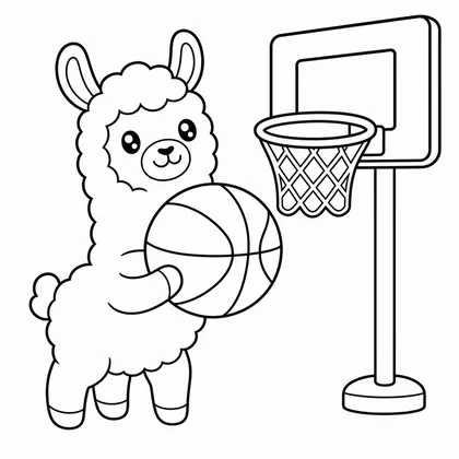 Dibujo de llama jugando al baloncesto para colorear