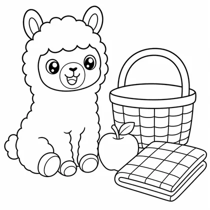 Dibujo de llama de picnic para colorear