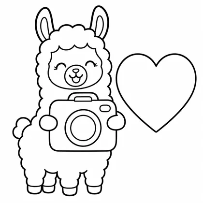 Dibujo de llama con cámara para colorear