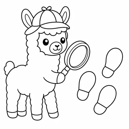 Dibujo de llama detective para colorear