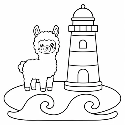 Dibujo de llama con faro para colorear