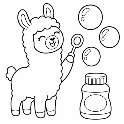 Dibujo de llama haciendo burbujas para colorear