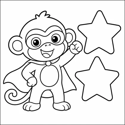 Dibujo de mono superhéroe para colorear
