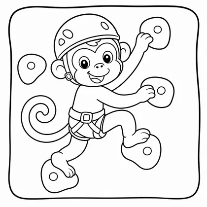 Dibujo de mono escalando para colorear