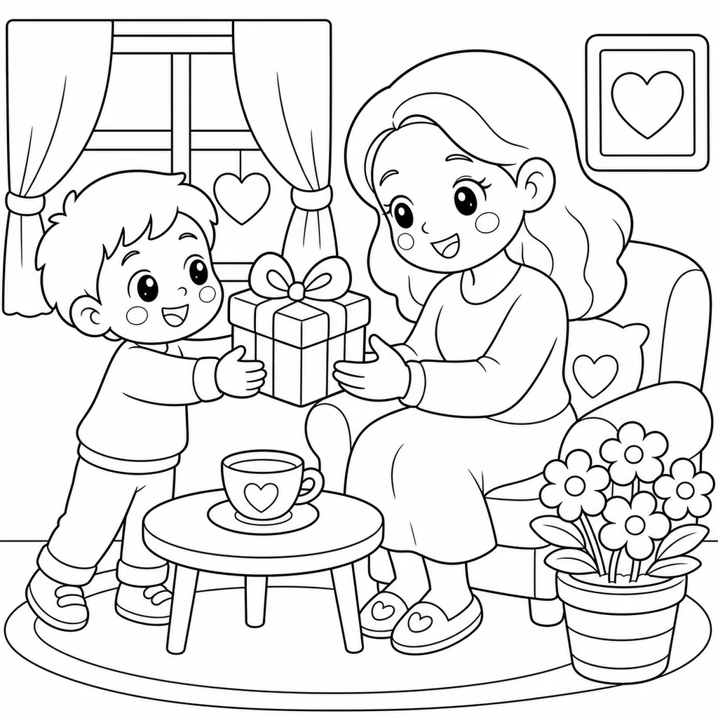 Coloriage : Fête des Mères n°10