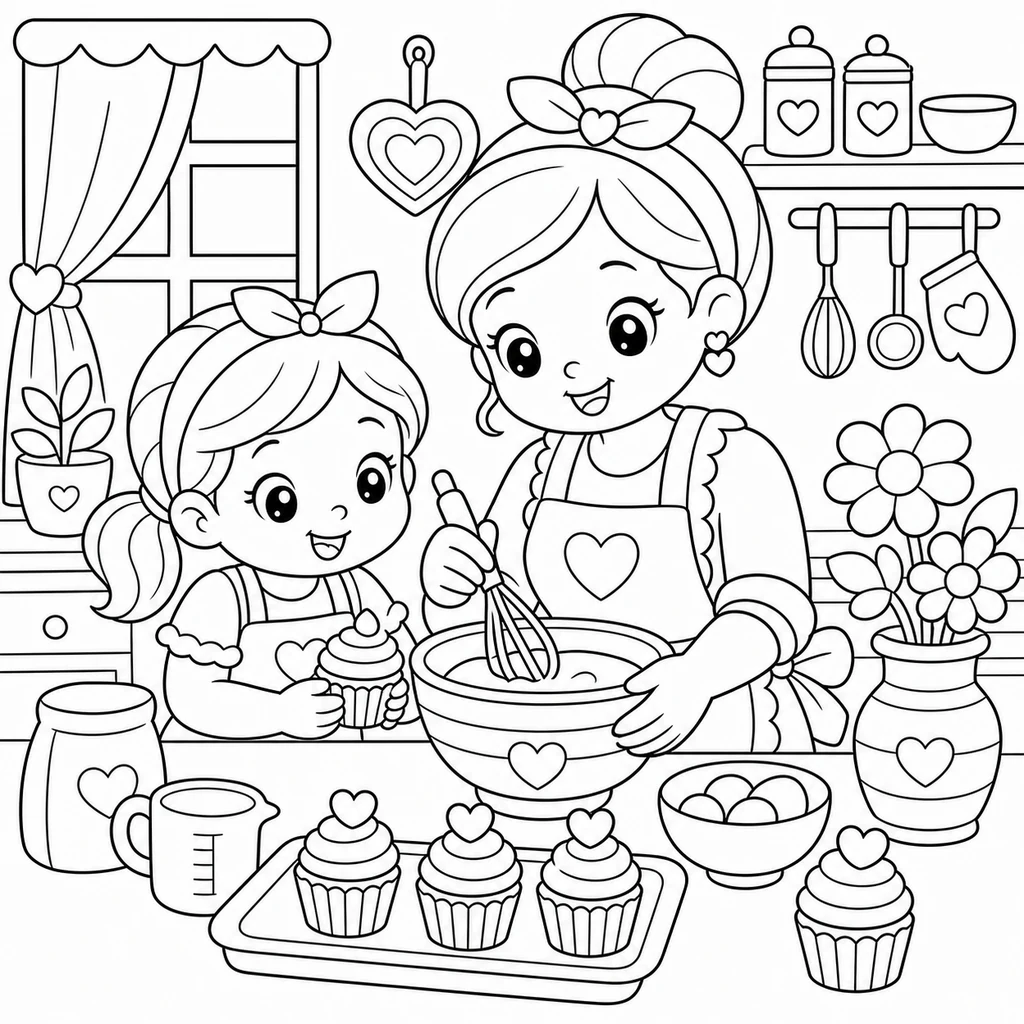 Coloriage : Fête des Mères n°15