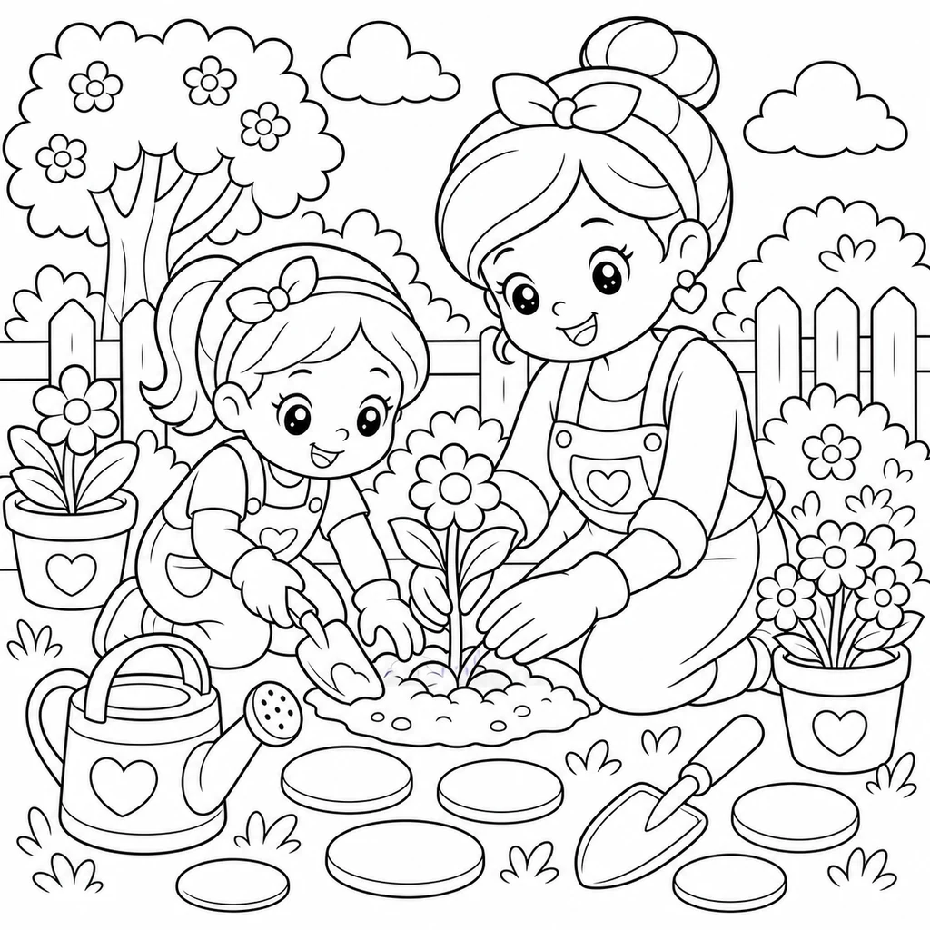 Coloriage : Fête des Mères n°12