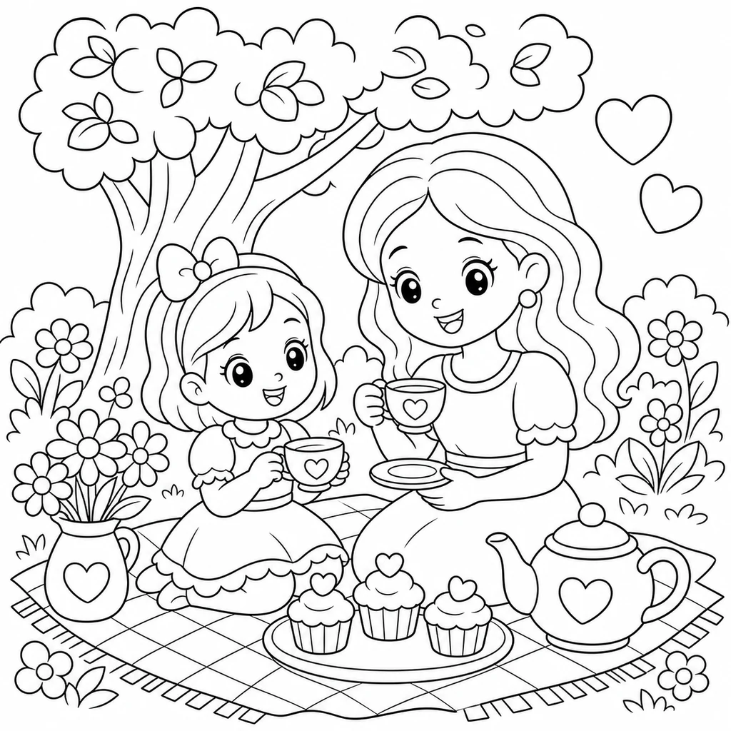 Coloriage : Fête des Mères n°7