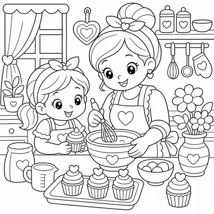Dibujo de ramo para mamá para colorear
