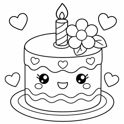 Dibujo de tarta para mamá para colorear