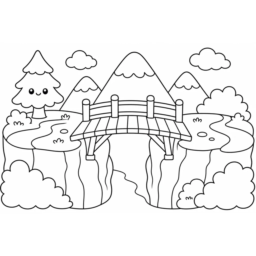 Ausmalbild Berg 8