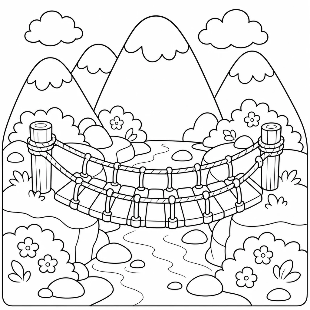Ausmalbild Berg 23