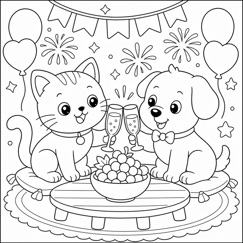 Coloriage : Nouvel An n°6