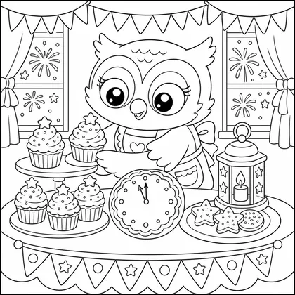 Dibujo de mapache con carrito de fiesta para colorear