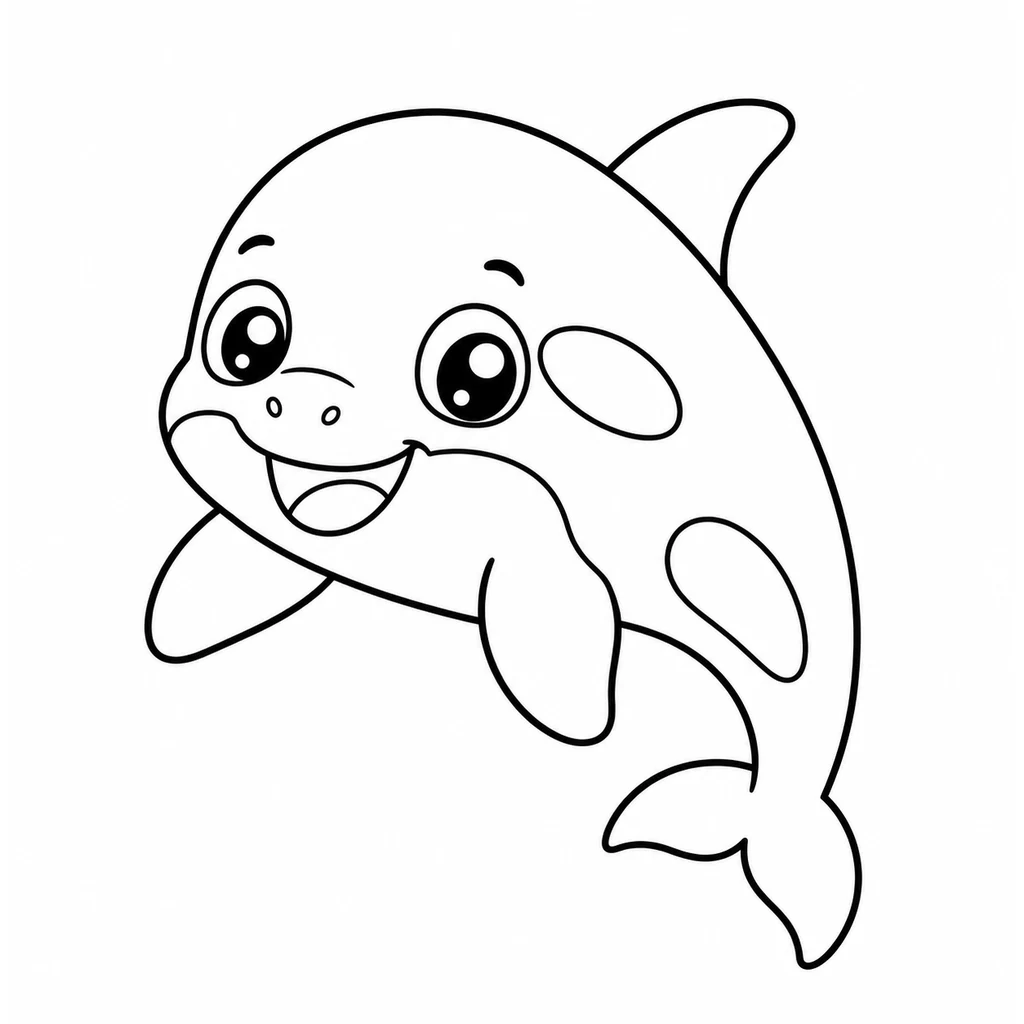 Coloriage : Orque qui saute