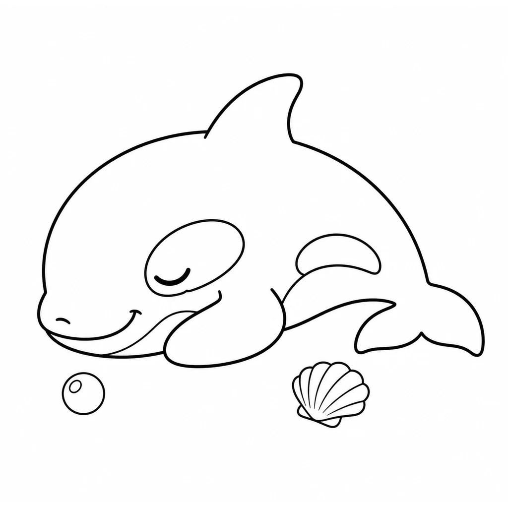 Coloriage : Orque qui dort sous l’eau