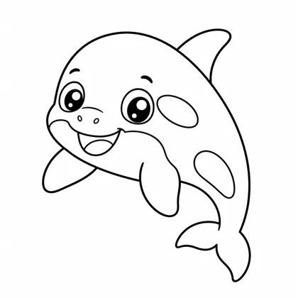 Jumping orca coloring page