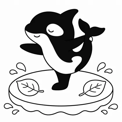 Dibujo de orca haciendo yoga para colorear