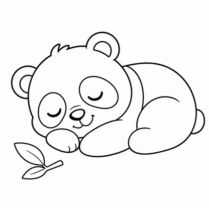 Sleeping panda coloring page