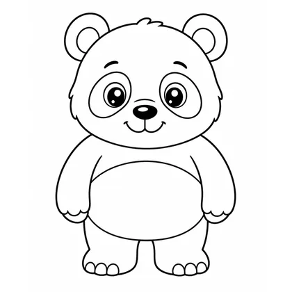 Round-eyed panda coloring page