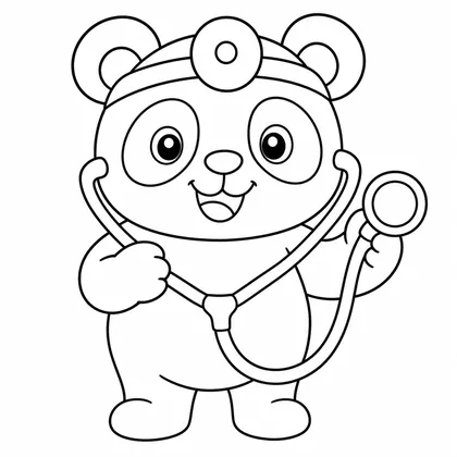 Dibujo de panda doctor para colorear