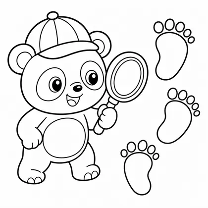 Dibujo de panda detective para colorear