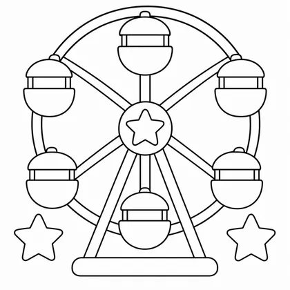Dibujo de pirata en la noria para colorear