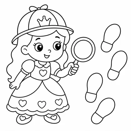 Dibujo de princesa detective para colorear