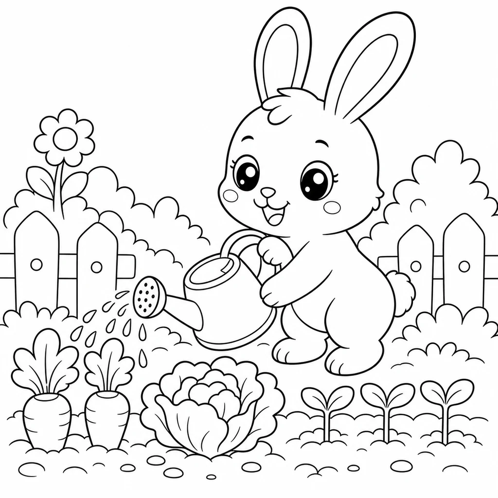 Kaninchen 4 zum Ausmalen