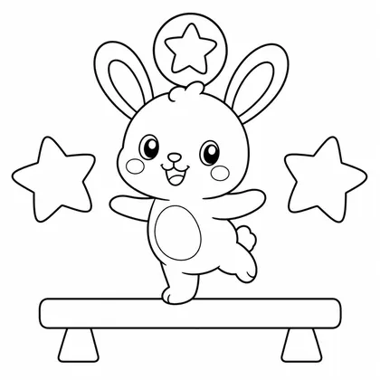 Dibujo de conejo equilibrista para colorear