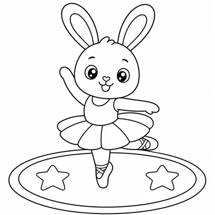 Dibujo de conejo bailarin de ballet para colorear