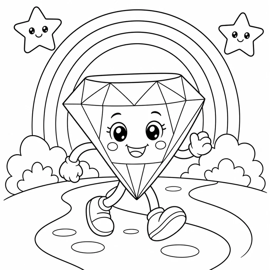 Disegno di arcobaleno 1 da colorare