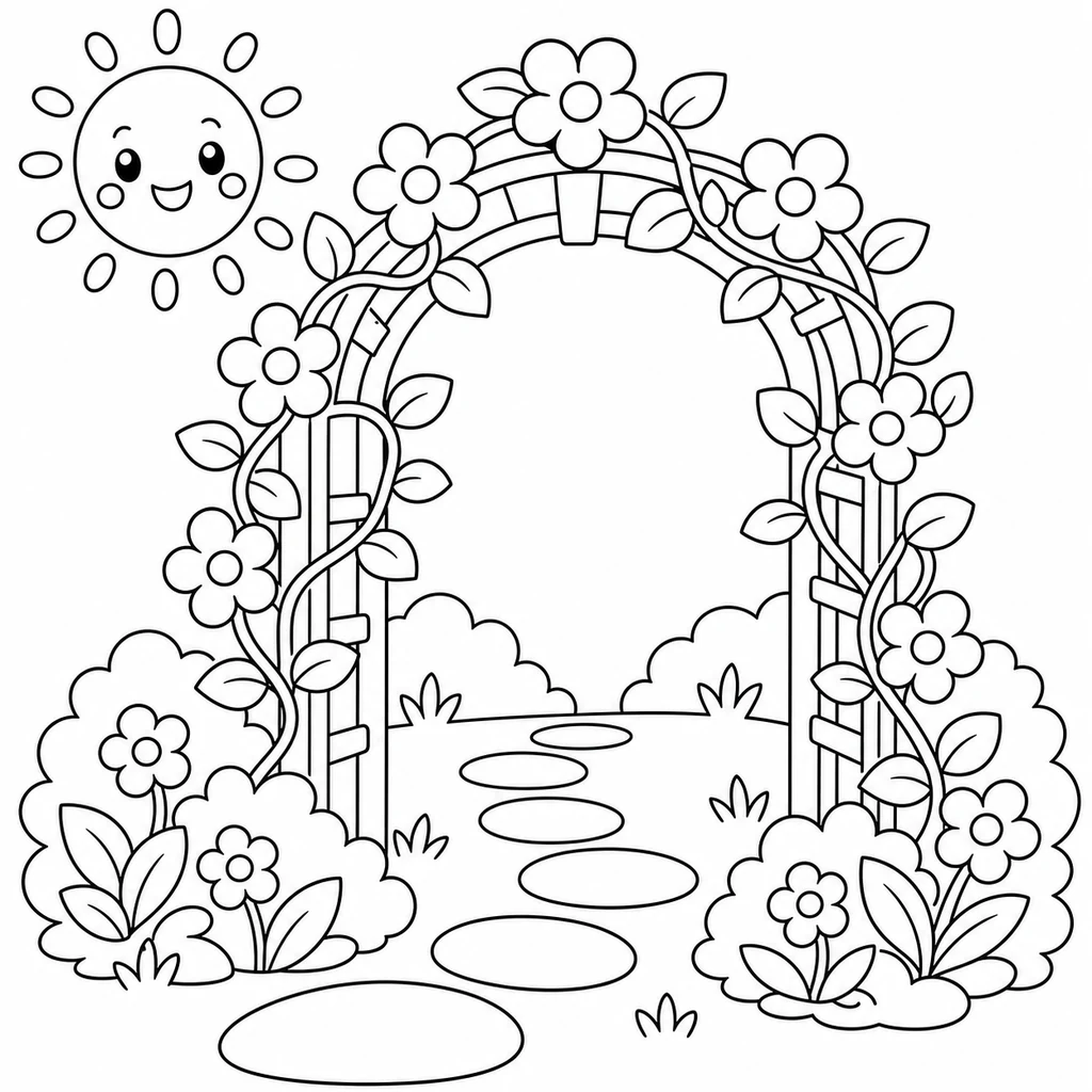 Disegno di arcobaleno 3 da colorare