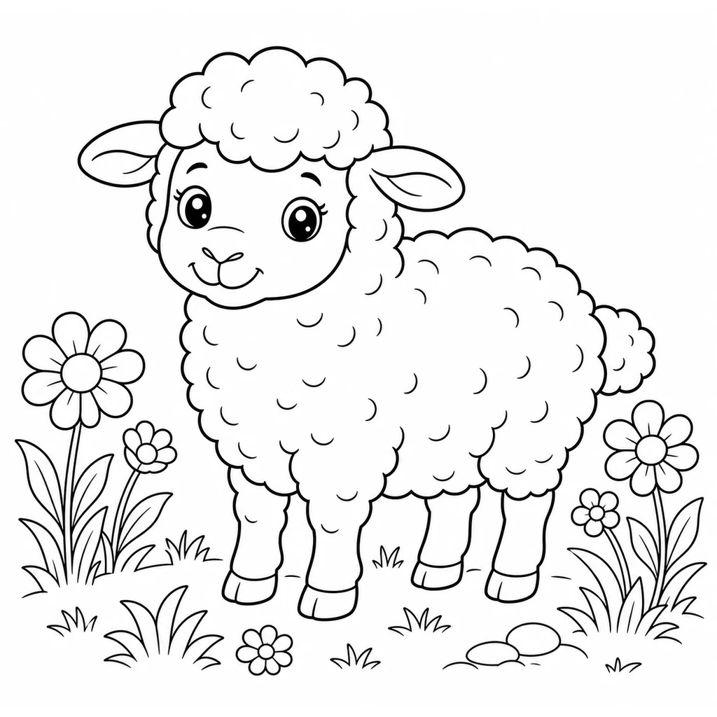 Disegno di Pecora 4 da colorare