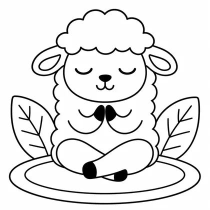 Dibujo de oveja haciendo yoga para colorear