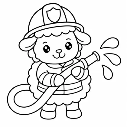 Dibujo de oveja bombera para colorear