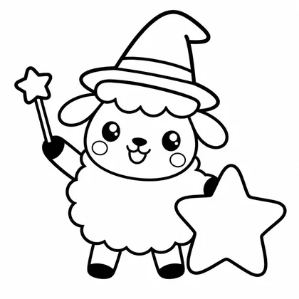 Dibujo de oveja maga para colorear