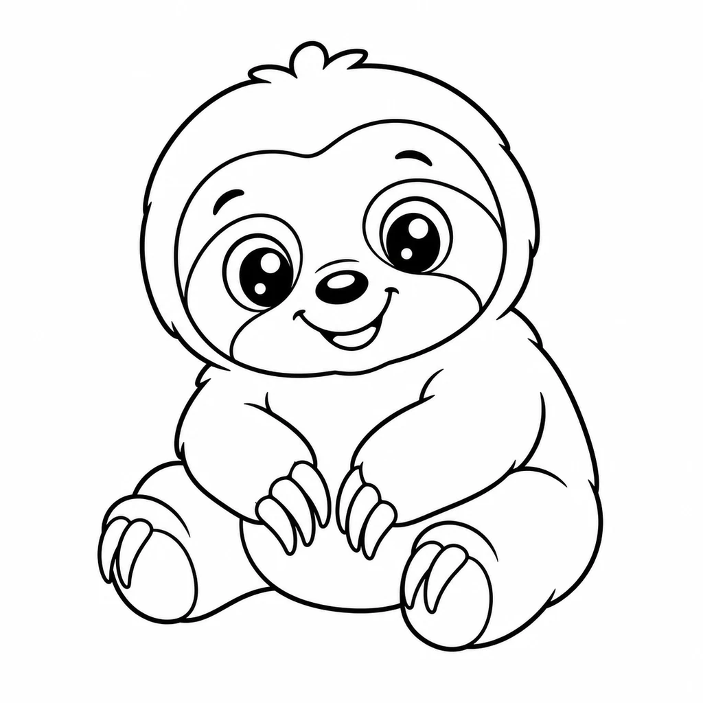 Coloriage : Paresseux assis