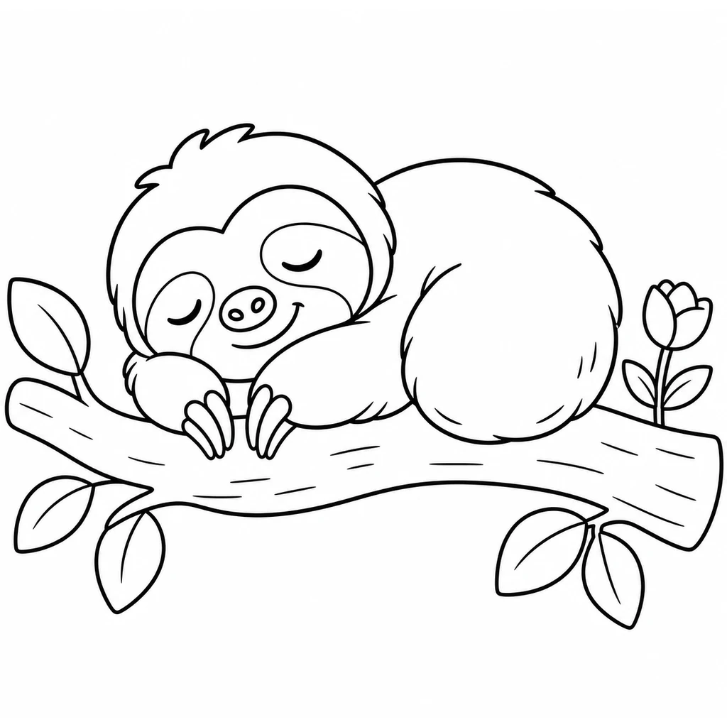 Coloriage : Paresseux endormi