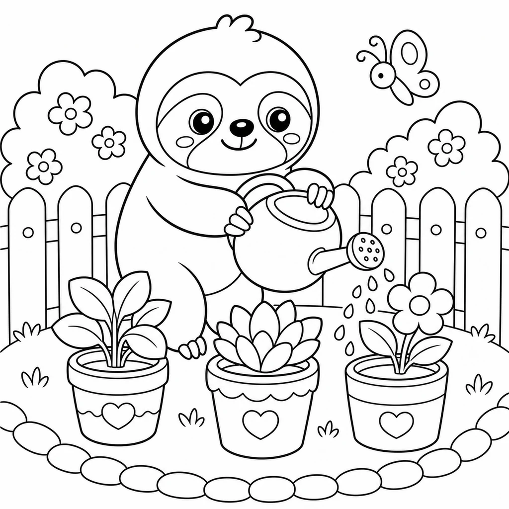 Coloriage : Paresseux en trottinette
