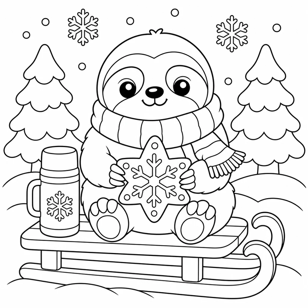 Coloriage : Paresseux qui peint sur un chevalet