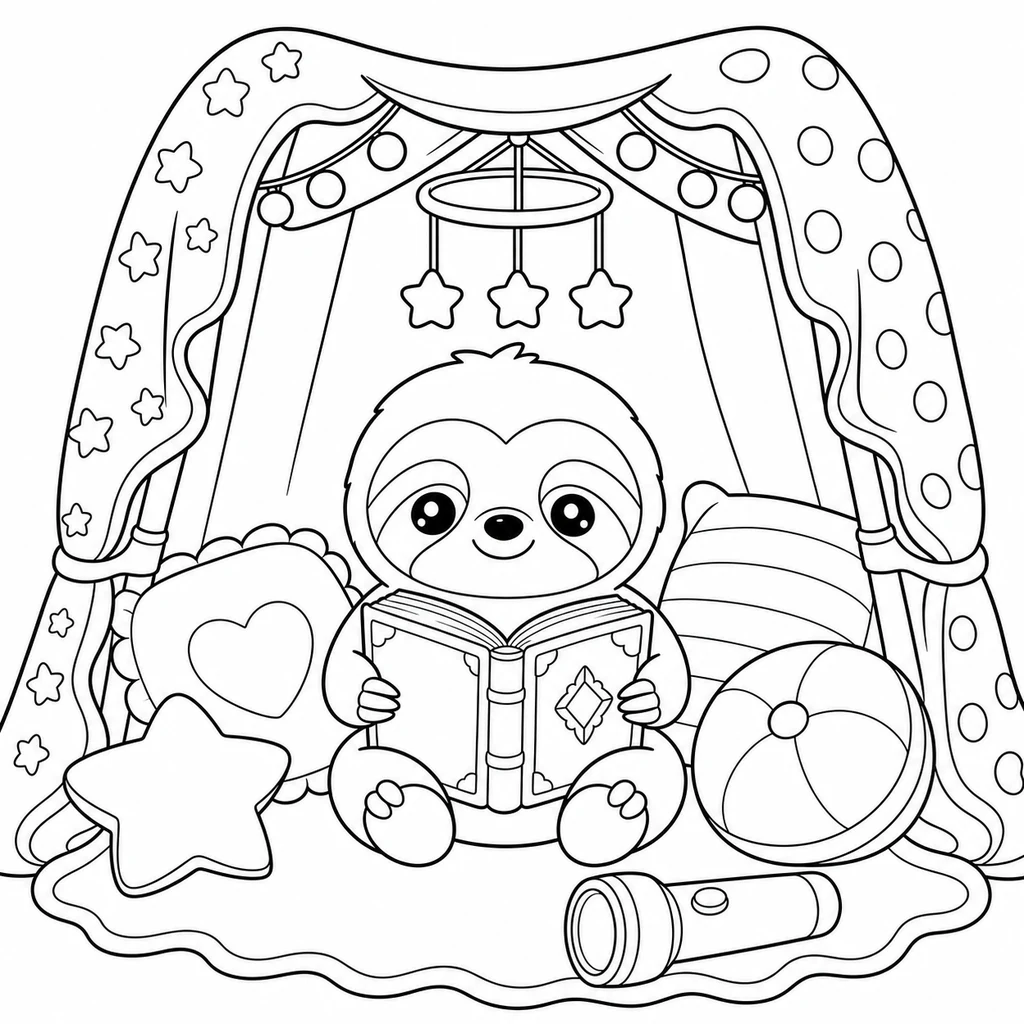 Coloriage : Paresseux à un stand de limonade