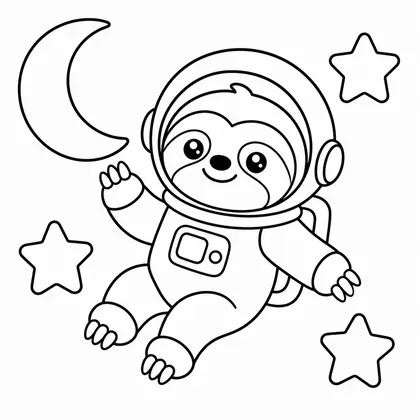 Dibujo de perezoso astronauta para colorear