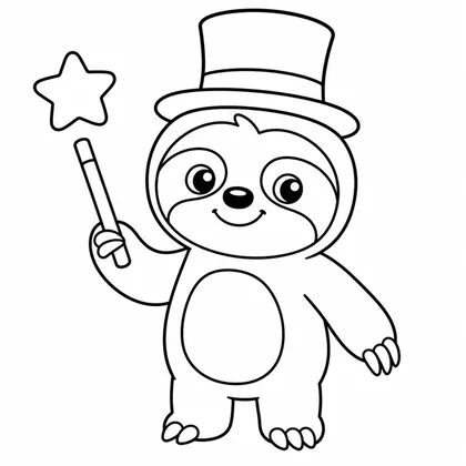 Dibujo de perezoso mago para colorear