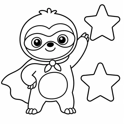 Dibujo de perezoso superhéroe para colorear