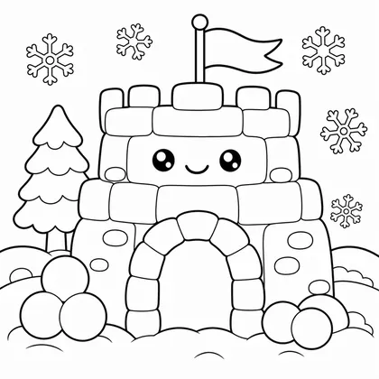 Dibujo de fortin de nieve para colorear